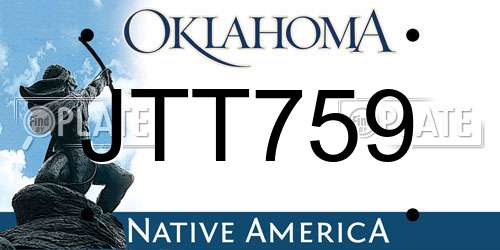 JTT759 Oklahoma License Plate