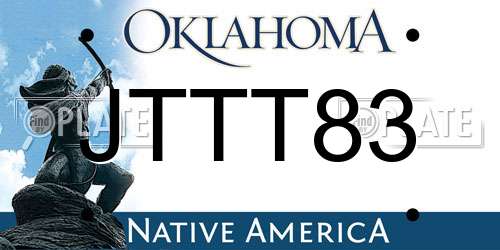JTTT83 Oklahoma License Plate