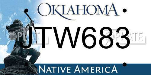 JTW683 Oklahoma License Plate