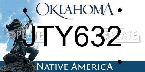 JTY632 Oklahoma License Plate