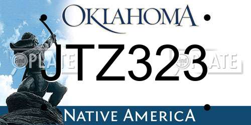 JTZ323 Oklahoma License Plate