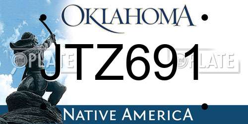 JTZ691 Oklahoma License Plate
