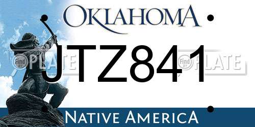 JTZ841 Oklahoma License Plate