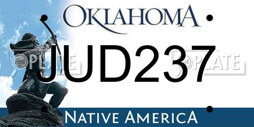 JUD237 Oklahoma License Plate