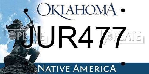 JUR477 Oklahoma License Plate