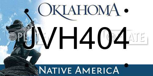 JVH404 Oklahoma License Plate