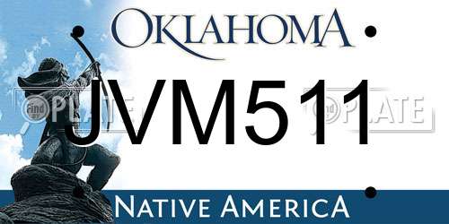 JVM511 Oklahoma License Plate