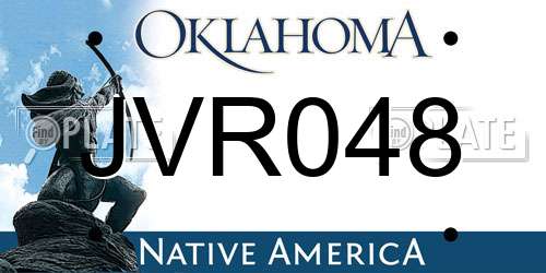 JVR048 Oklahoma License Plate