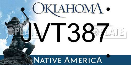 JVT387 Oklahoma License Plate