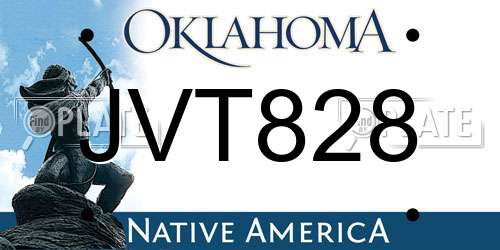 JVT828 Oklahoma License Plate
