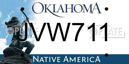 JVW711 Oklahoma License Plate