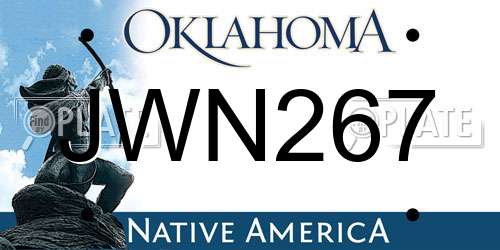 JWN267 Oklahoma License Plate