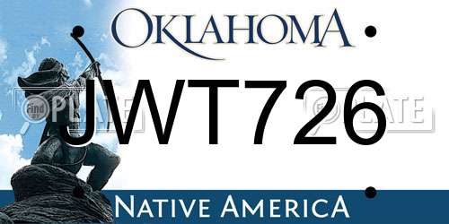 JWT726 Oklahoma License Plate