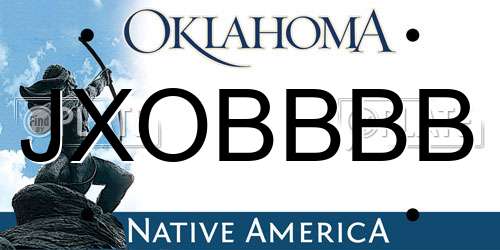 JXOBBBB Oklahoma License Plate