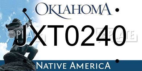 JXT0240 Oklahoma License Plate