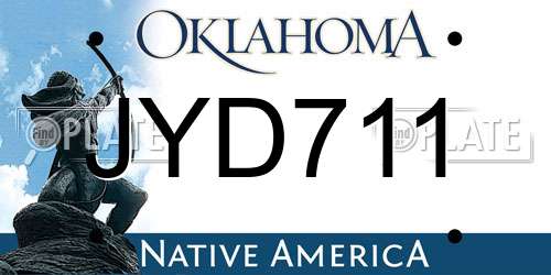 JYD711 Oklahoma License Plate