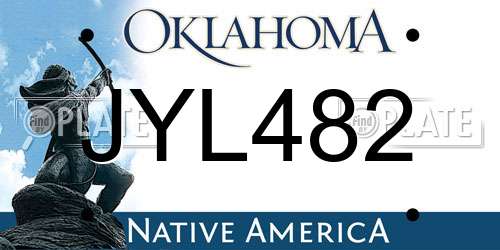 JYL482 Oklahoma License Plate