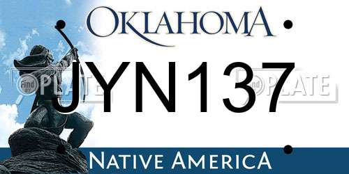 JYN137 Oklahoma License Plate