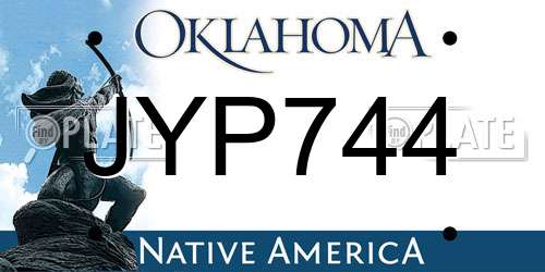 JYP744 Oklahoma License Plate