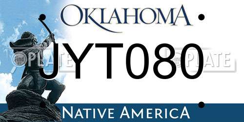 JYT080 Oklahoma License Plate