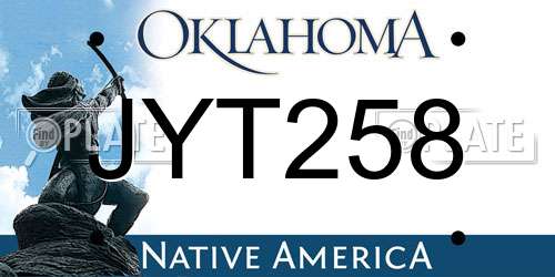 JYT258 Oklahoma License Plate