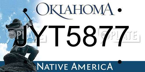 JYT5877 Oklahoma License Plate