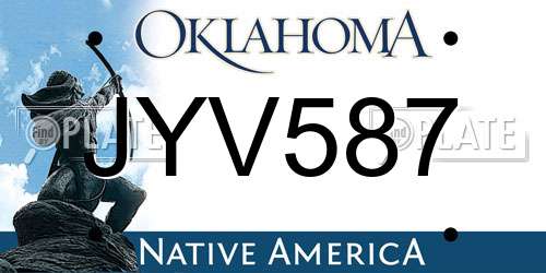 JYV587 Oklahoma License Plate