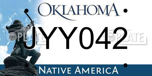 JYY042 Oklahoma License Plate
