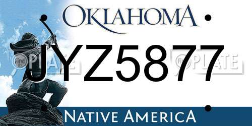 JYZ5877 Oklahoma License Plate