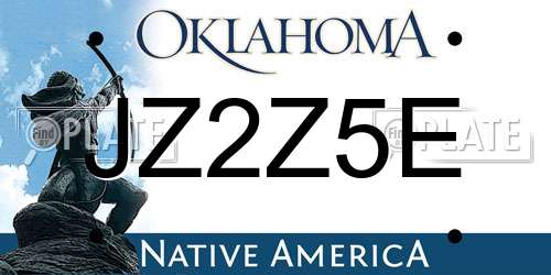 JZ2Z5E Oklahoma License Plate