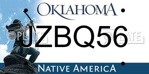 JZBQ56 Oklahoma License Plate