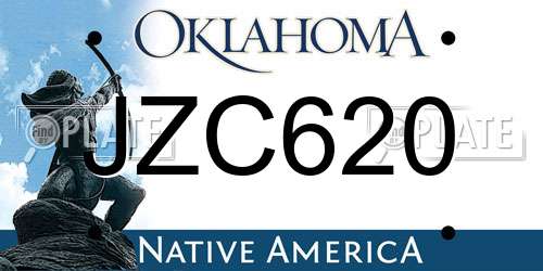 JZC620 Oklahoma License Plate