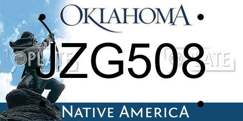 JZG508 Oklahoma License Plate