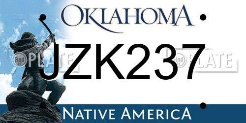 JZK237 Oklahoma License Plate