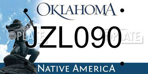 JZL090 Oklahoma License Plate