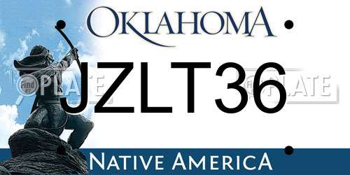 JZLT36 Oklahoma License Plate
