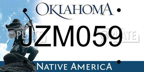 JZM059 Oklahoma License Plate