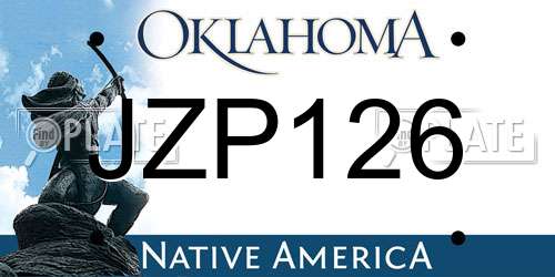 JZP126 Oklahoma License Plate