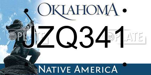 JZQ341 Oklahoma License Plate