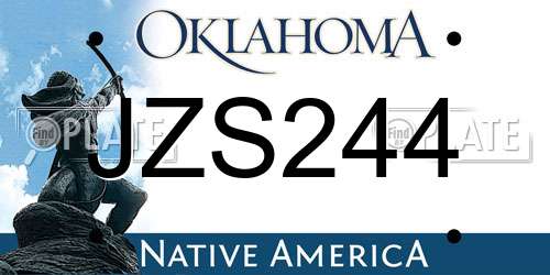 JZS244 Oklahoma License Plate