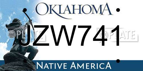 JZW741 Oklahoma License Plate