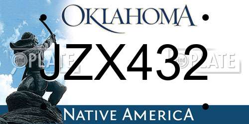 JZX432 Oklahoma License Plate