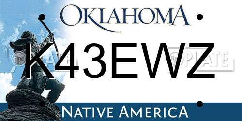 K43EWZ Oklahoma License Plate