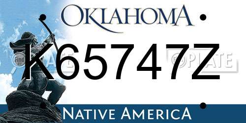 K65747Z Oklahoma License Plate