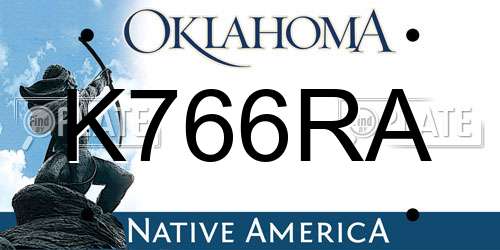 K766RA Oklahoma License Plate