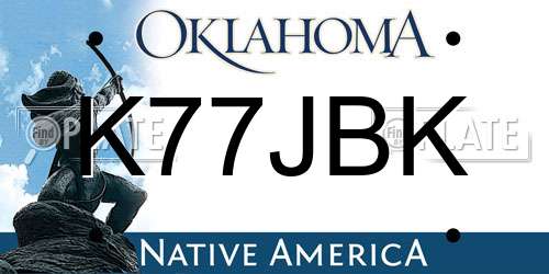 K77JBK Oklahoma License Plate