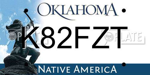 K82FZT Oklahoma License Plate