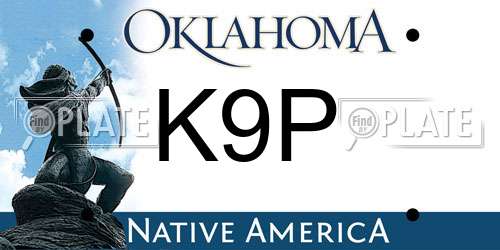 K9P Oklahoma License Plate