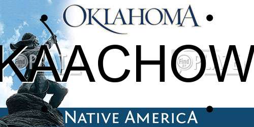 KAACHOW Oklahoma License Plate