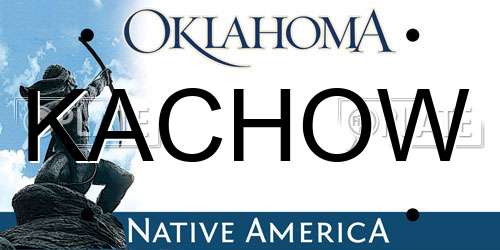 KACHOW Oklahoma License Plate